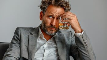 Un hombre con alcoholismo bebiendo una copa