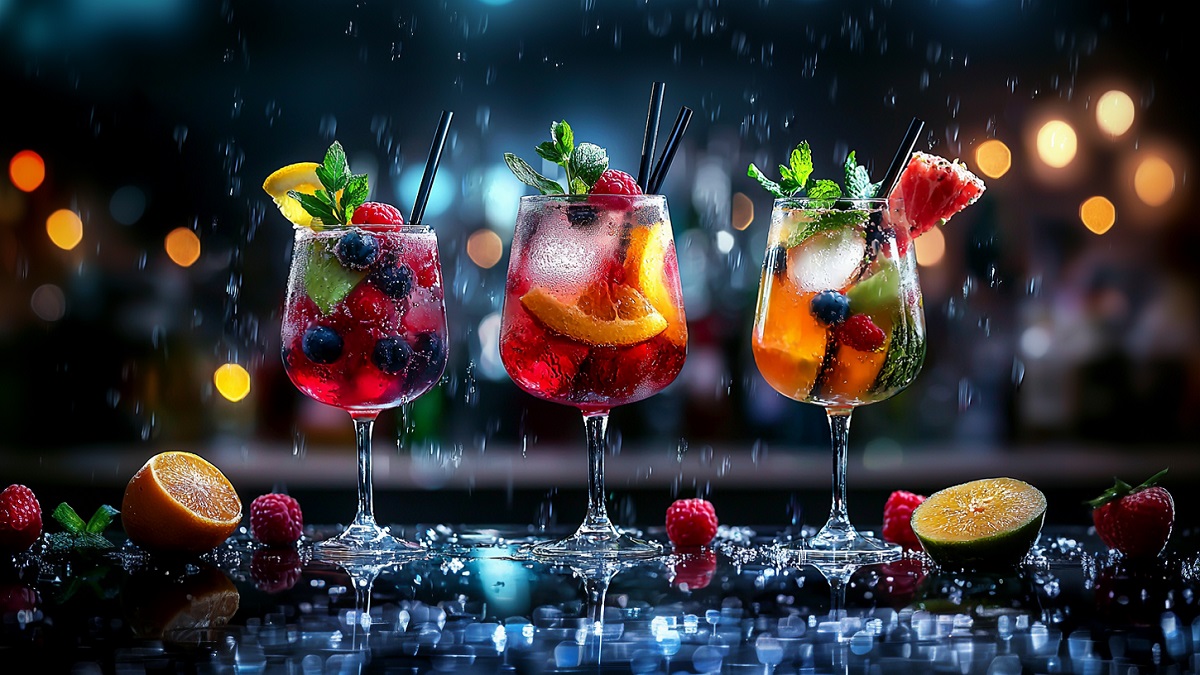 Varios mocktails o cocteles sin alcohol